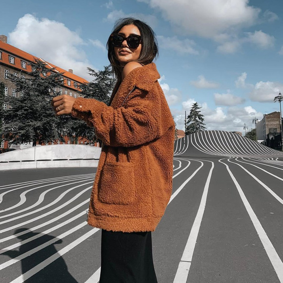 Missguided Jackets & Blazers - 🆕 🎁 Teddy Jacket Missguided Oversized Borg Zip